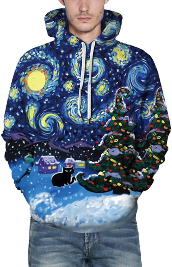Hoodie for Mens Womens Mens 3D Printed Pullover Hooded Sweatshirt Fashion trend Outfits With Pockets Graphic Hoodies sweatshirt Pullover Long Sleeve