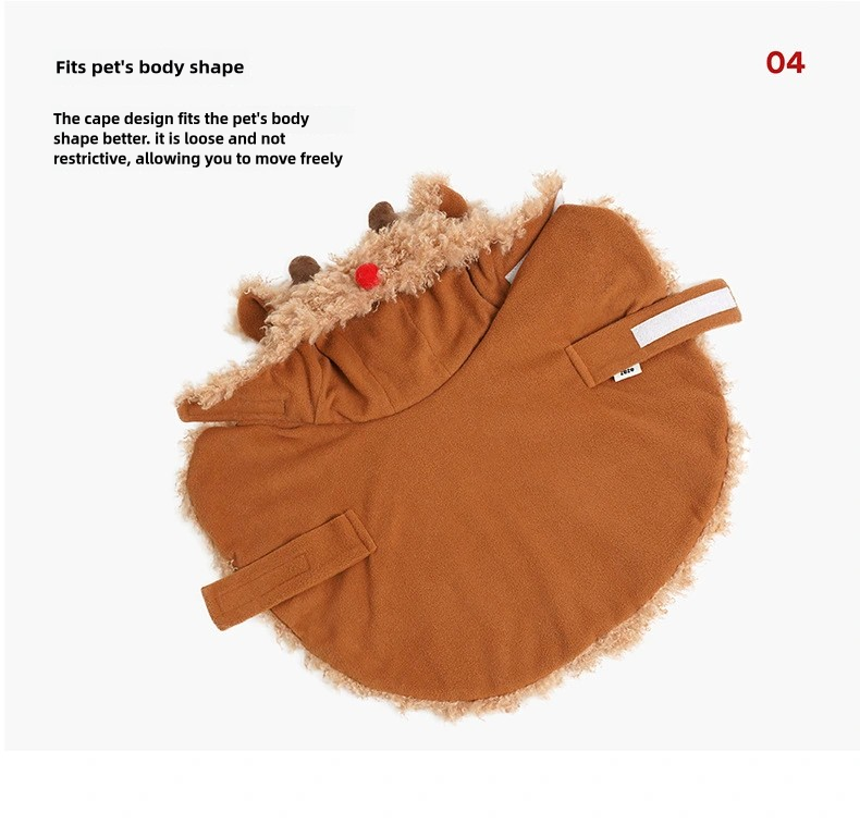 Deer Cat Elk Cloak For Plush Christmas Puppy Reindeer Costume Multifunctional Winter Warm Dogs Cape