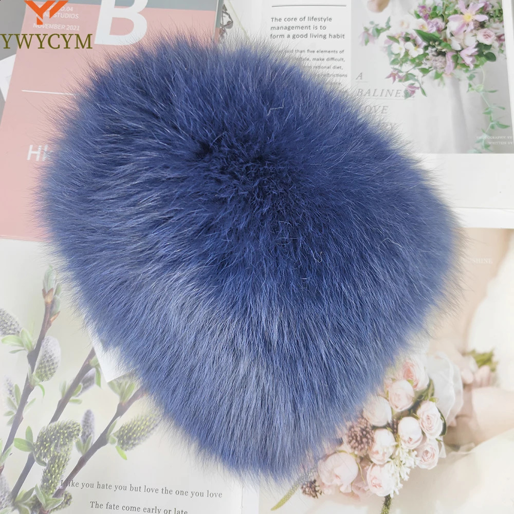 Winter Hat 100% Real Natural Silver Fox Fur Womens Knitted Cap Women Female Ear Warm Must 241105