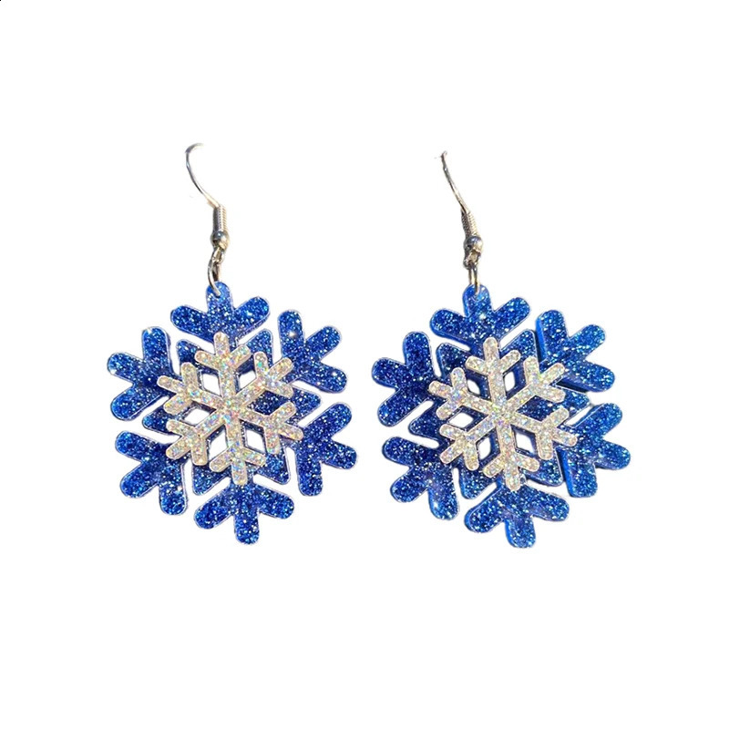 Trendy Sequins Christmas Tree Earrings For Women Xmas Decorative Flowers Snowflake Colorful Bell Acrylic Dangle Earring 241105