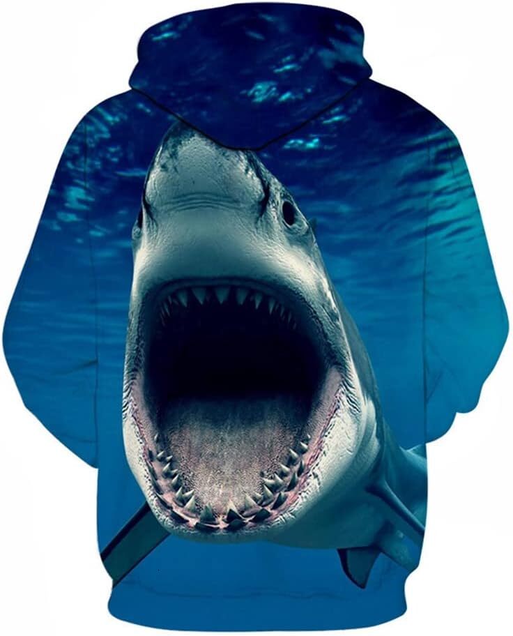 Hoodie for Mens Womens Men Women Fashion 3D Print Hoodie Sweatshirt Funny Shark Hooded Pullover Graphic Hoodies sweatshirt Fashionable and cool
