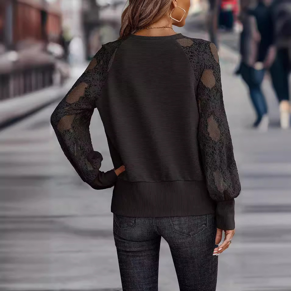 Women's Knitted Sweater V-Neck Lace Loose Casual Spring Summer New Top For Women Harajuku Streetwear Knitwear