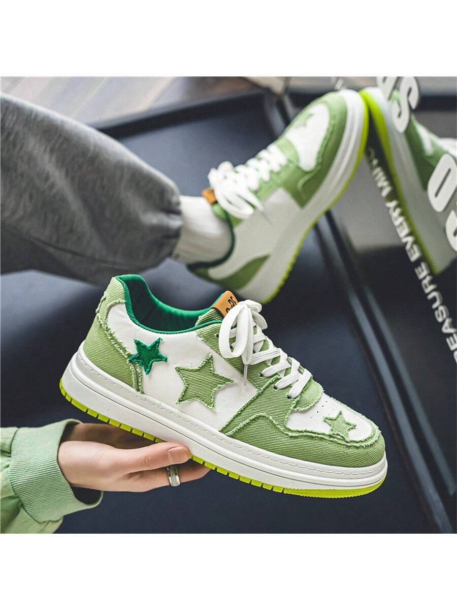 New Men Casual Elevator Shoes Fashionable Star Decor Sneakers High End Trendy Brand