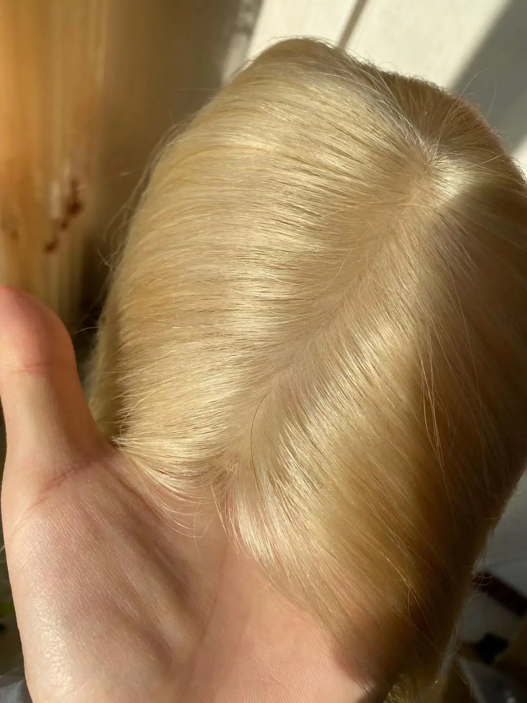 Light Blonde Human Hair Topper Silk Base raw Virgin European Hair Piece with Clips in Silk Top Toupee for Women 12x13cm 15x16cm Diva24