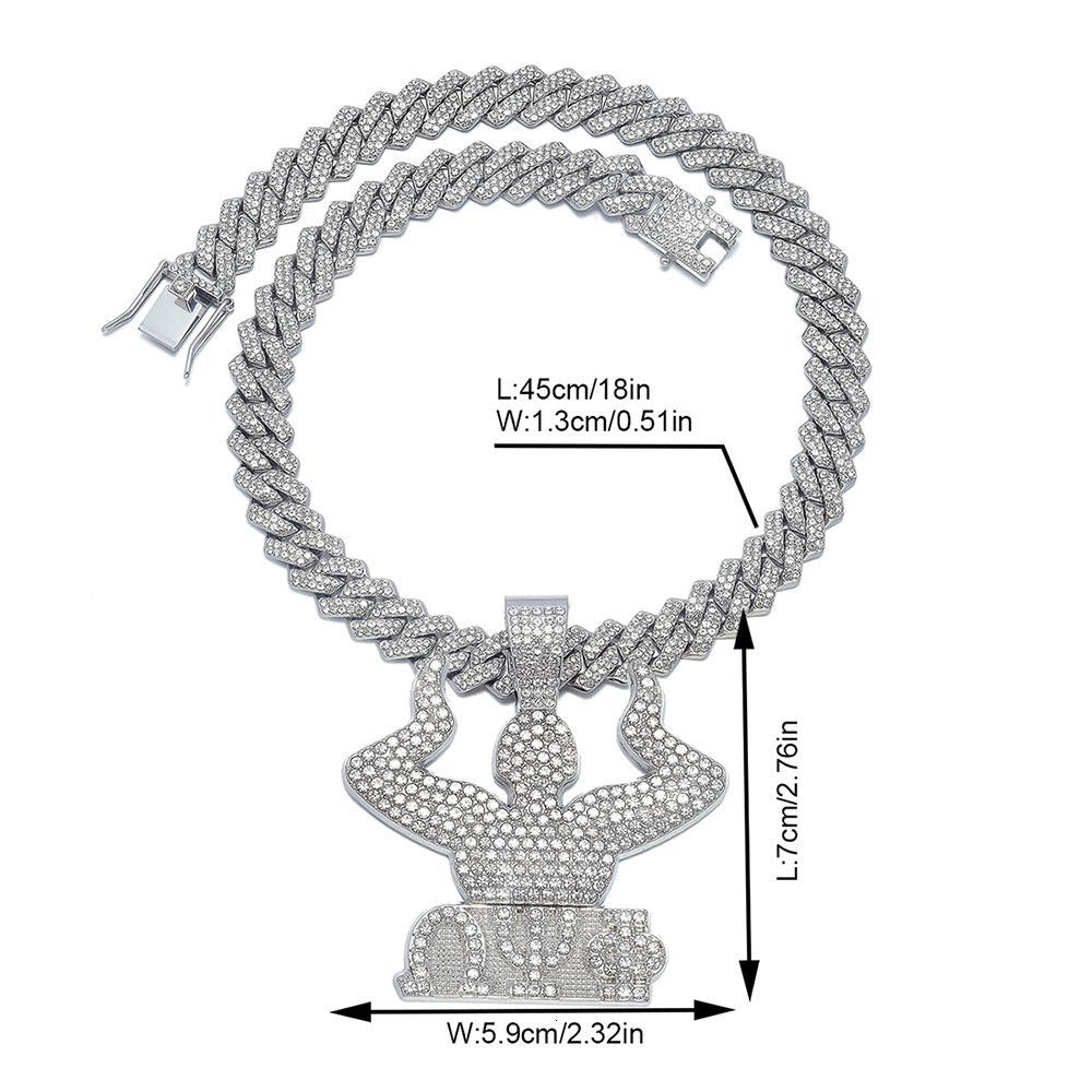 Link Moissanite Jewelry Temu Hot Selling Hip Hop with Letter Smile Personality Multi Specification Alloy Dia Cuban Chain Pendant Through testing