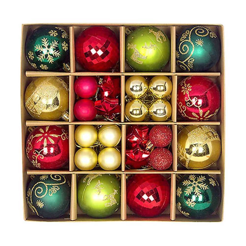 3/6cm 44pcs Christmas Ball Decoration Christmas Tree Ball Ornament Pendant Hanging Decor Christmas Decoration Home New Year 2024XJ241026