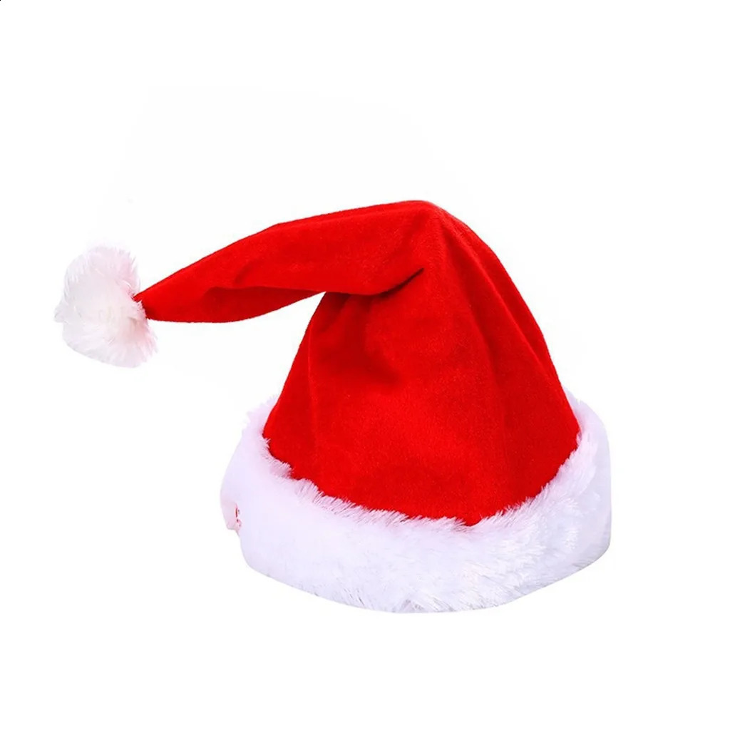 Creative music and dance Santa Claus fur hat singing and dancing electric patch work hat plush adult hat winter warm gift 241105