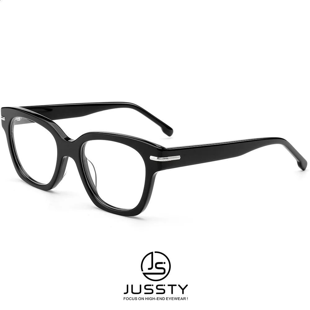 JUSSTY Optical Myopia Prescription Glasses Frame Men Square Acetate Eyeglasses Frame Women Transparent er 241105