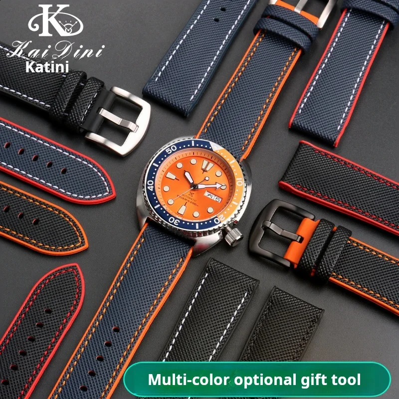 For any Waterproof rubber watch strap Men bracelet 19 20mm 21 22mm 23mm 24mm wristband Blue orange green yellow Watchband 241105