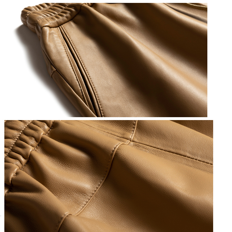 Stylish Leather Pants Women Haruku Soft Skin Bermuda Shorts Elastic Waist Straight Wide Leg Trousers Mujer Baggy Pantalons