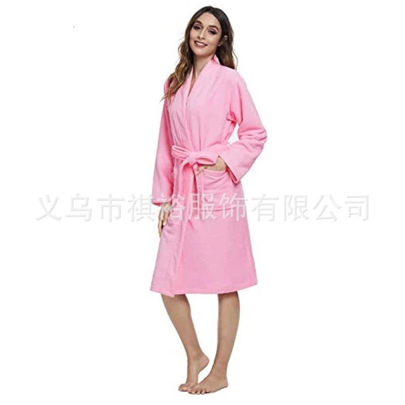 New designer long women's flannel pajamas, straight tube thick pajamas, home clothes, bathrobes