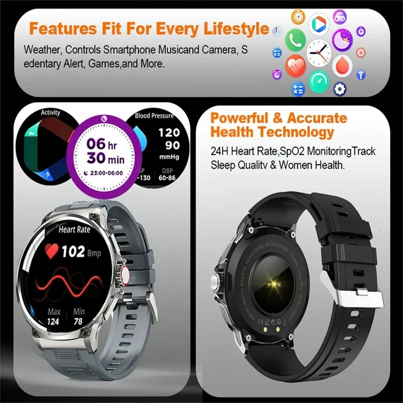 185inch ultra high definition smartwatch with GPS tracking Bluetooth calling 710 Mah large battery suitable for Huawei and sports fitness 241009