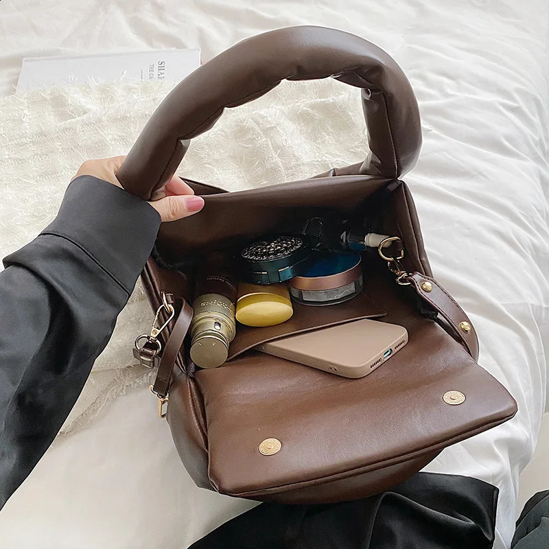 Fashion handbag womens shoulder bag PU leather space pad cotton cross body bag winter wallet 241105