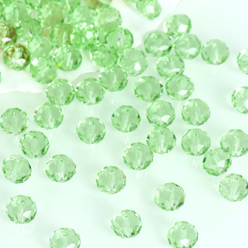 6mm Colored glass crystal beads loose beads faceted flat beads diy jewelry accessories