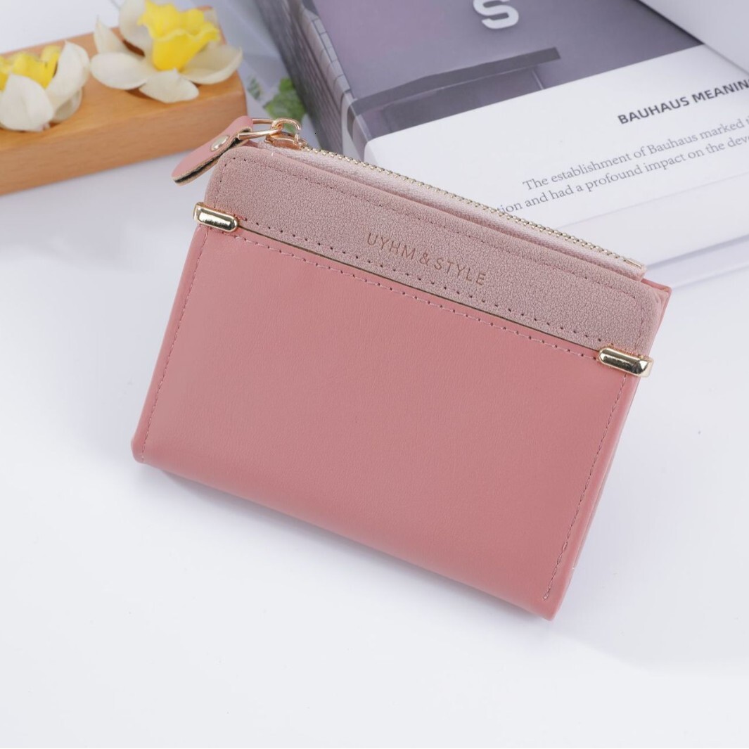 New Fashion Short Women's Zipper Wallet Korean Version Simple and Versatile Student Wallet Women's Wallet Clip Bag