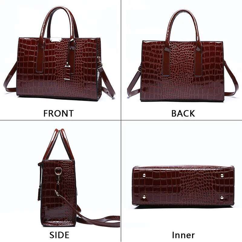 Crocodile Print Women Handbags Purse Tote Adjustable Strap Top Handle Bag Large Capacity Crossbody Bags Work Travel Gift