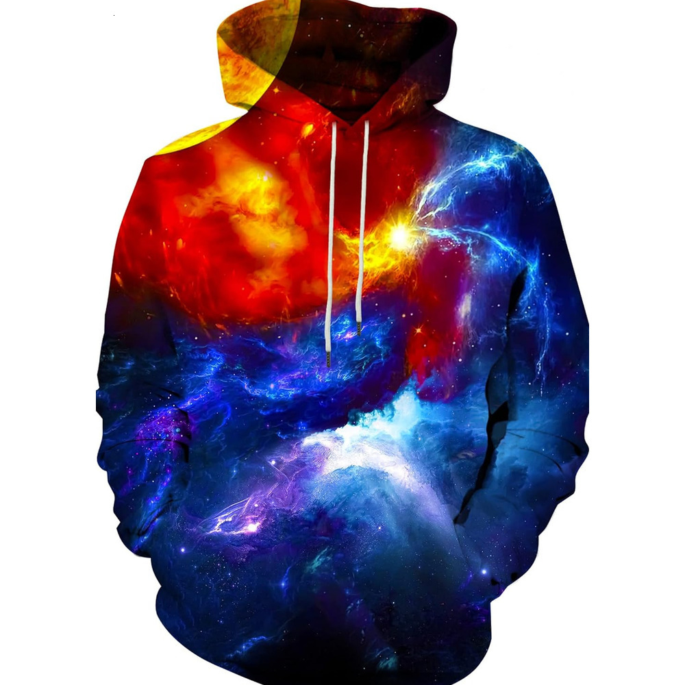 Hoodie for Mens Womens Unisex Novelty 3D Printed Hoodies Long Sleeve Sweatshirts for Men Women with Big Pockets Graphic Fashionable and cool