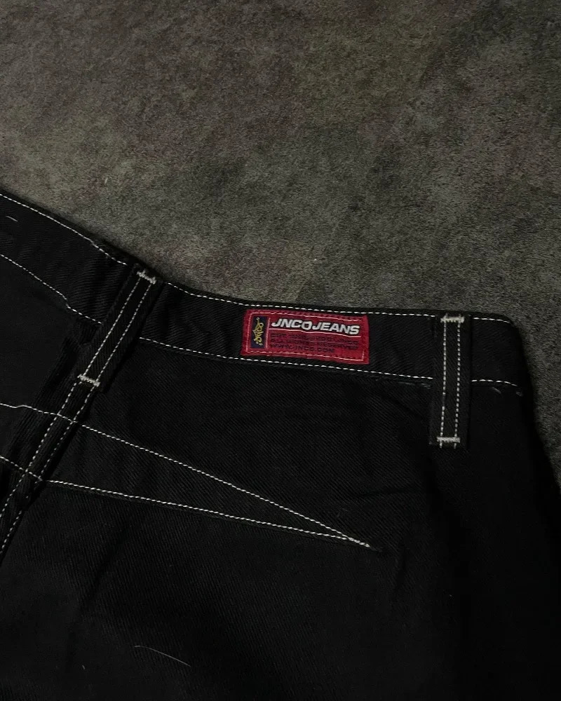 Vintage Embroidered baggy jeans women JNCO Y2K clothing high quality Hip Hop jeans Harajuku streetwear Goth high waisted jeans 240319