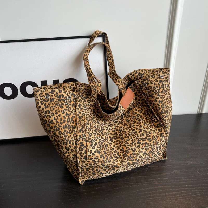 Designer Bag Leopard Design 2024 Korean Fashion Shopper Big Shopping Bags For Women Handbag Lady Shoulder Bag Large Capacity Bag Girl Handbag