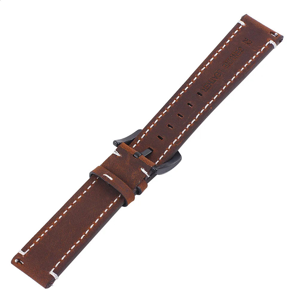 18mm 20mm 22mm Leather Watch Strap Band Quick Release For Man Brown Black Of Double sided Calf Skin iMAVEN 241105