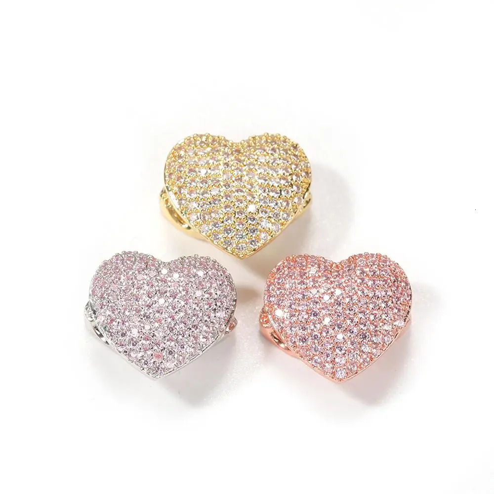 Uwin 9mm Cuban Link and heart-shaped pink Choker Cz punk Miami Link shiny hip-hop jewelry gift241105
