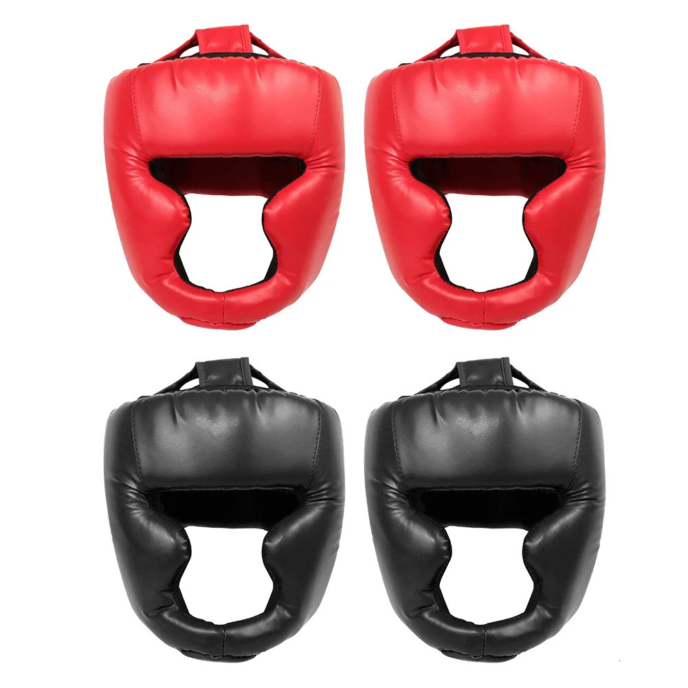 Full-Covered Thickened Boxing Headgear PU Leather Karate Muay Thai Training Head Protector Taekwondo Head Guard for Adult Kids 241104