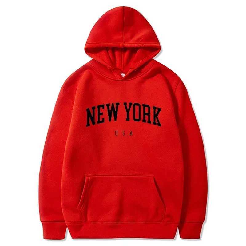 Women Hoodie New York U.S.A Graphic Hoodies Fashion Letter Printed Womens Sweatshirts Loose Casual Harajuku Hooded Pullover TopLX241104