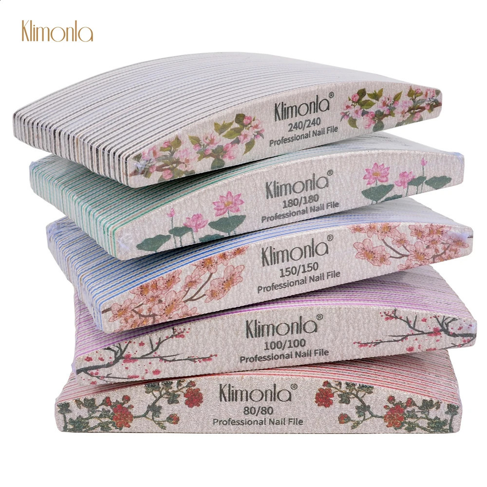 50Pcs Nails file 100 180 80 150 240 grit for Manicure accessories professional nail material Exclusive Flower Print Salon Tools 241105
