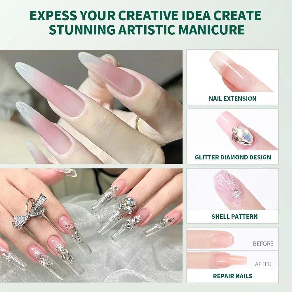 NAILPOP LEDUV Builder Nail Gel 3 Colors Nail Extension Gel Kit Nude Pink Clear Hard Gel Builder Nail Strengthener Manicure Set 241105