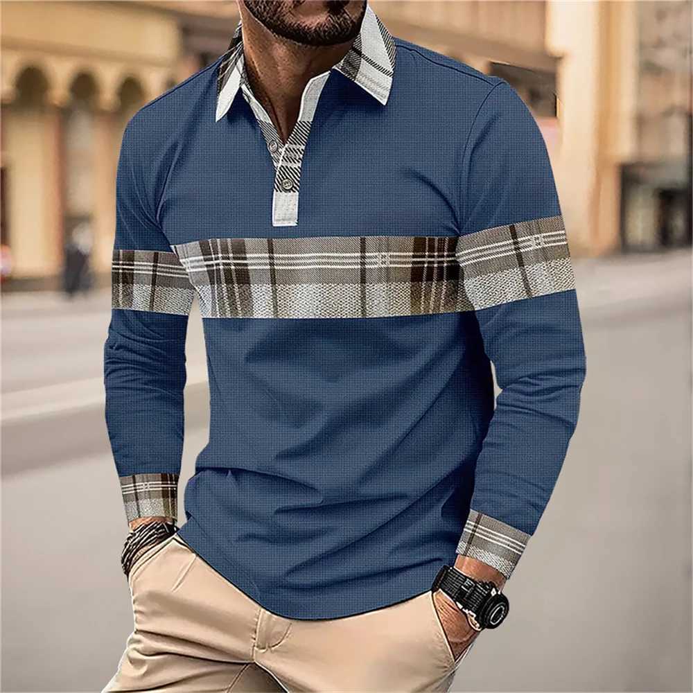 Fashion collar office shirt mens breathable casual long slip top new spring and autumn plain casual mens wear W241104