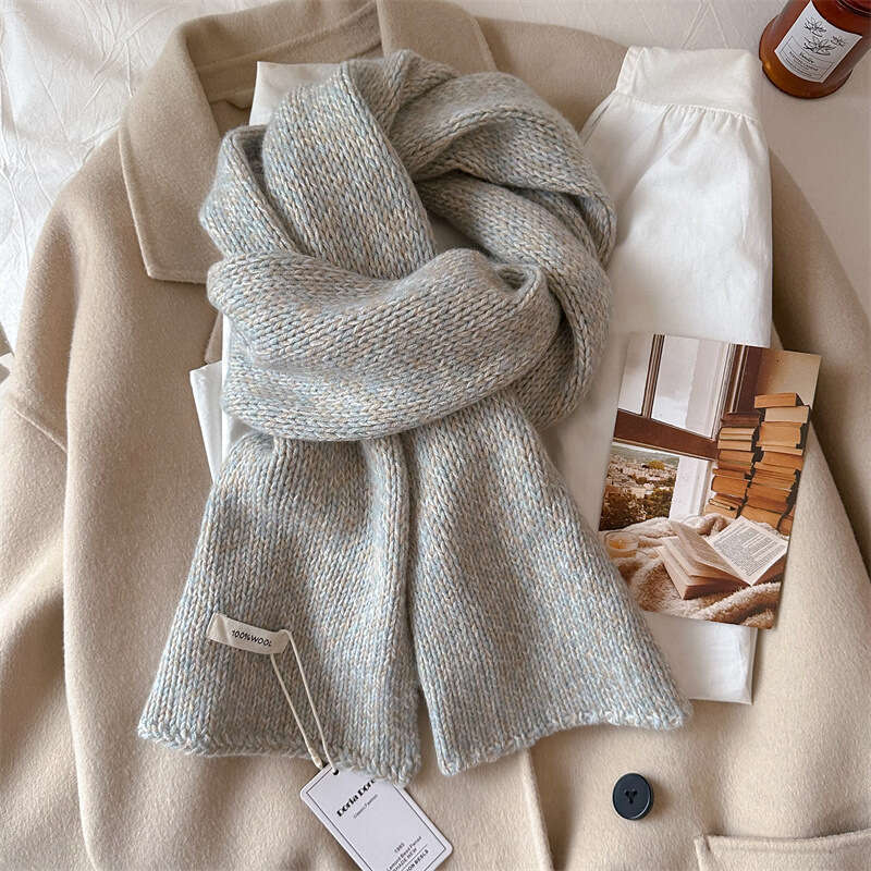 2024 new starry sky like colored ral solid color thickened winter warm scarf, versatile for couples