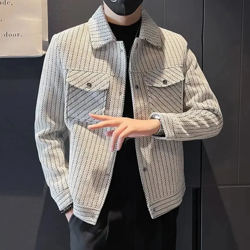 Wool Blends Jacket for Men High Quality In Man Coat Fast Delvery Sale Cold Vintage Y2k Harajuku 241104