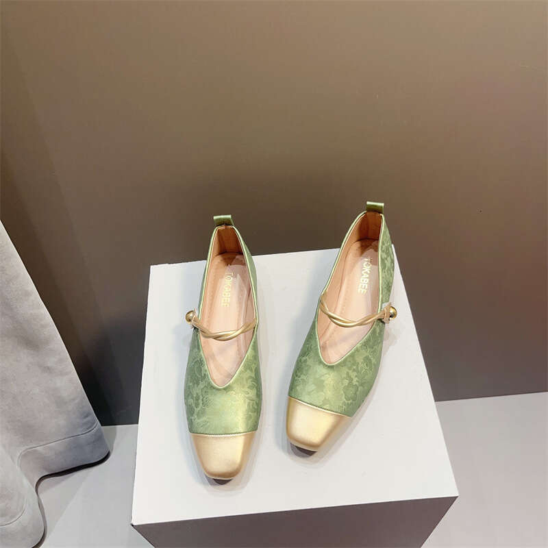 French Elegant Coarse Follow Up For Women Korean Autumn New Edition Mary Jane Shallow Mouth Temperament Soft Leather Women's Shoes