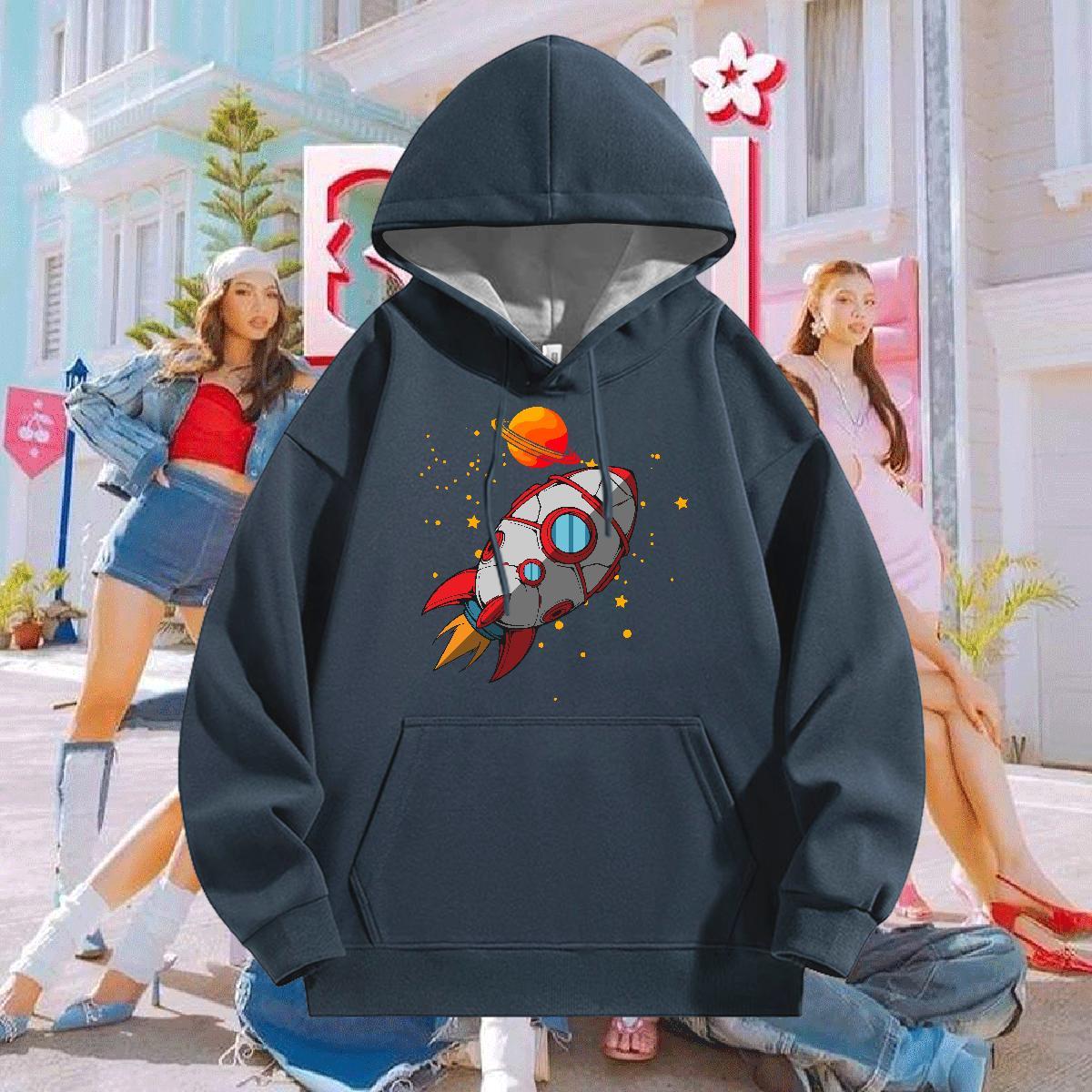 Wholesale Mens Hoodie Breathable Warm Men Clothes Hoodie Cartoon Print Tops Sports Casual Thick Plush
