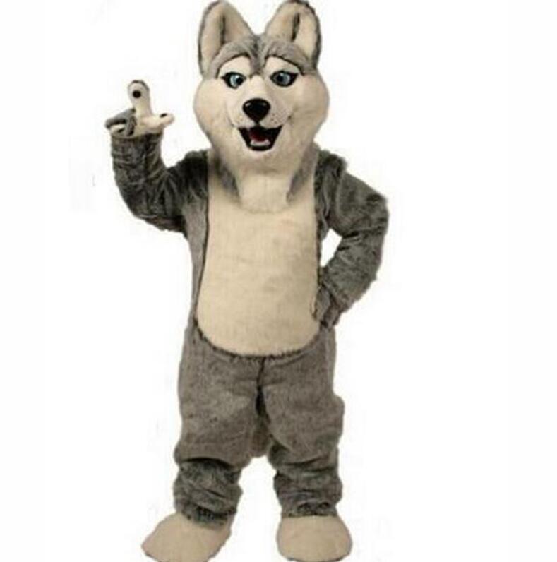 Halloween Gray Husky Mascot Costume Carnival Performance Apparel Anime Ad Apparel Performance Apparel