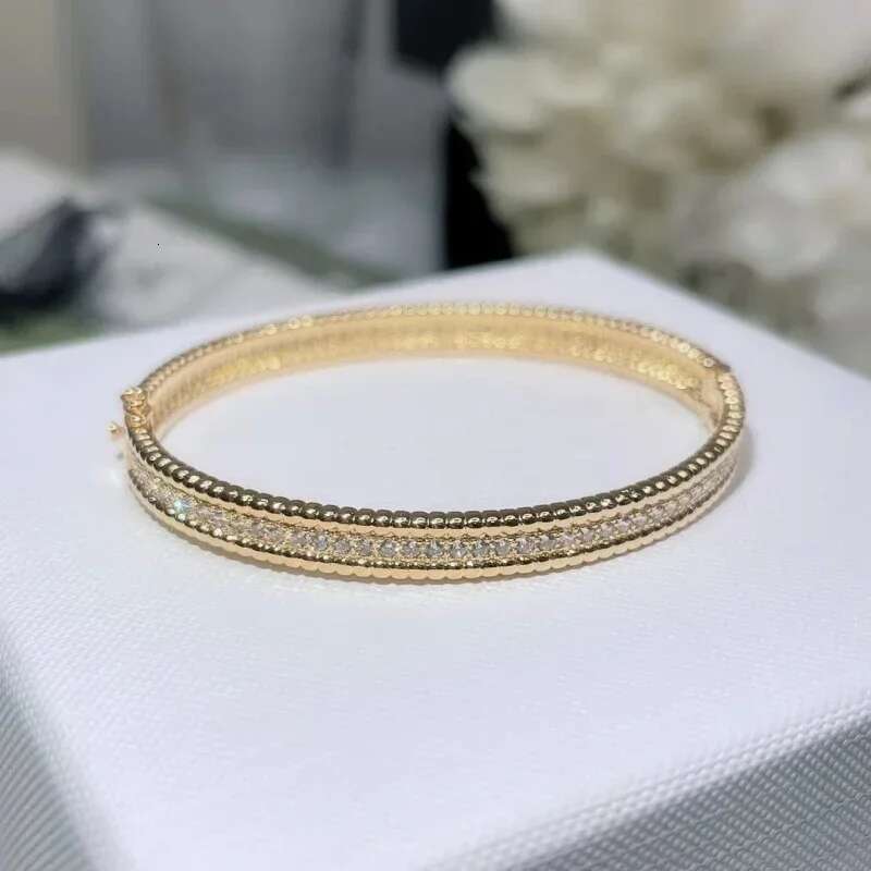European and American Kaleidoscope Beaded Edge Full Dia Bracelet Sier Women's Fashion Brand Jewelry Gift