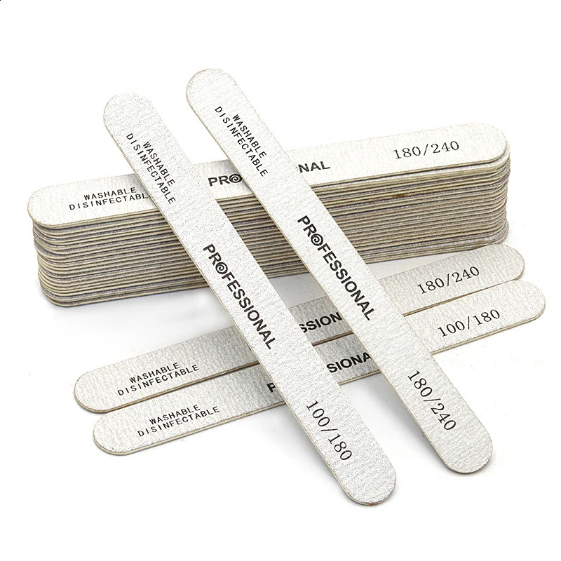 100Pcs Wooden Nail File Professional Sanding Buffer Files 100180240 Double Side For Salon Manicure Pedicure UV Gel Tips Tools 241105