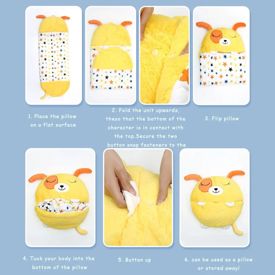 1 Cute Cartoon Sleeping Bag Adult Animal Soft Lazy Sleeping Bag Baby Plush Doll Pillow Sleeping Bag Year Gift 241105