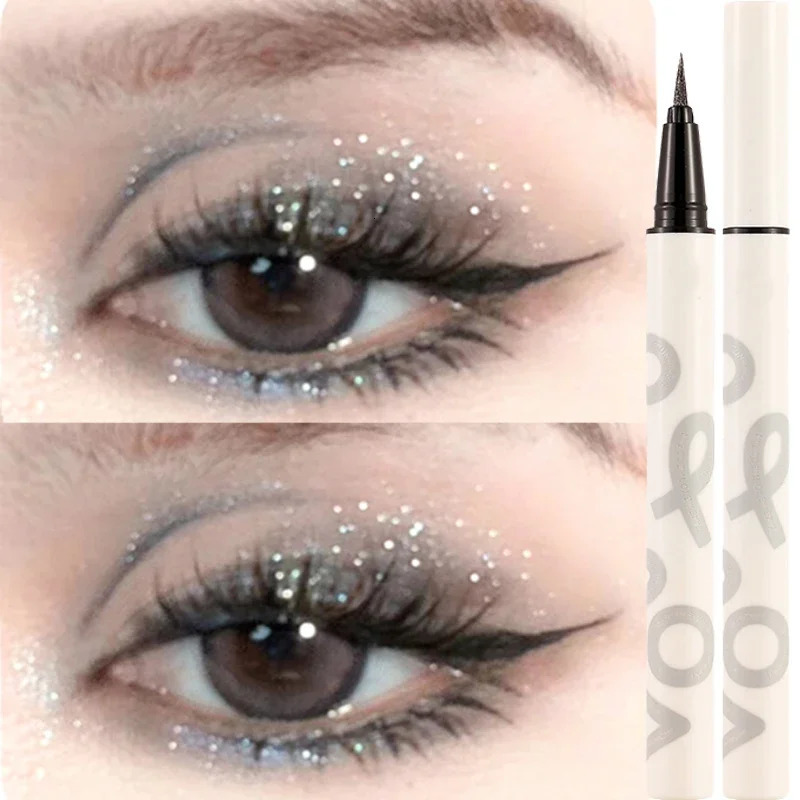 Liquid Aurora Blue Shiny Eye Liner Pen Glitter Phosphorescence Pigment Waterproof Shimmer Sparkling Eyeliners Diamond Eye Makeup 241104