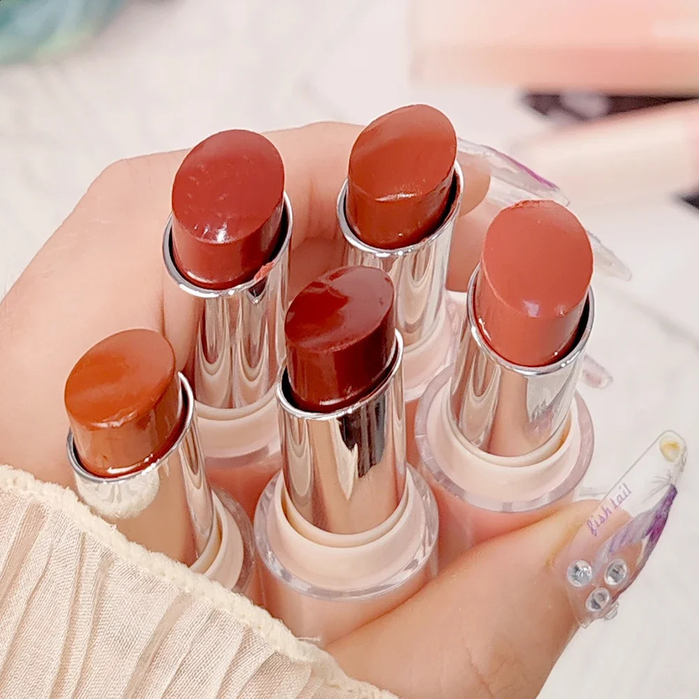 8 Colors Jelly Lip Glaze Mirror Water Lipstick Long Lasting Moisturising Lipstick Pen Waterproof Non-stick Cup Korean Cosmetics 241105