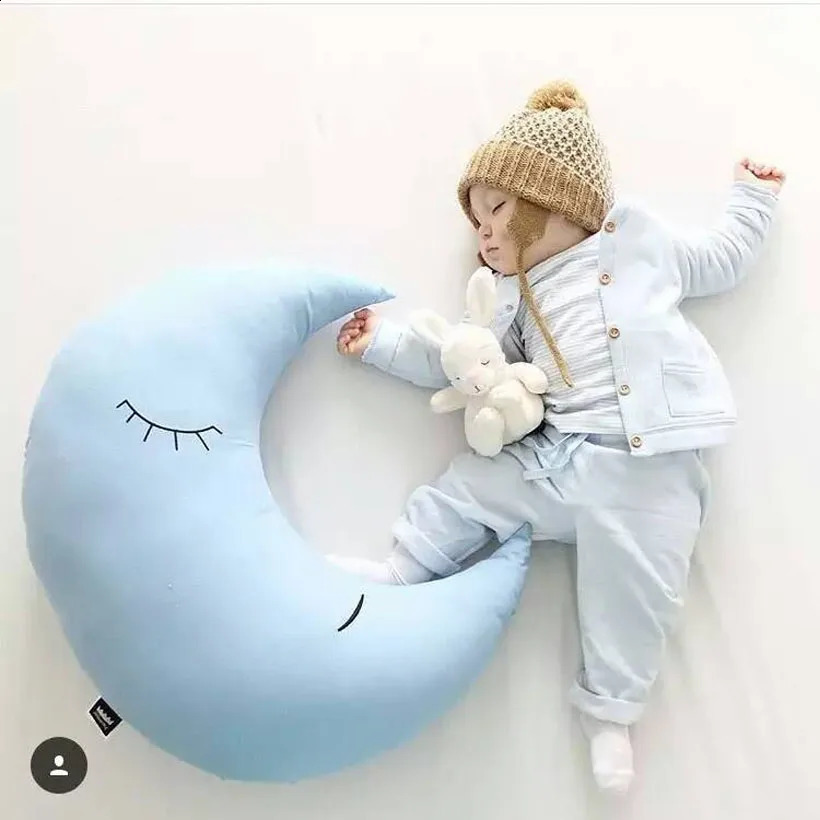 Baby Pillow Baby Moon Sleep Pillow Baby Bed Toy Cute Baby Bed Set Baby Room Decoration 241105