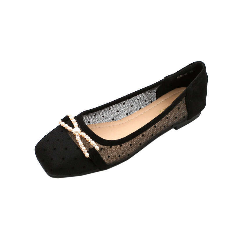 Korean Version Of 2023 Spring Summer New Shoes, Fashionable And Breathable Mesh Toe Cover, Shallow Mouth Heel Flat Bottom Women's Sandals