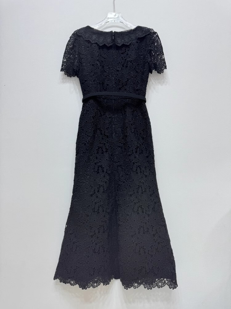 Fashion Elegant Wer Embroidery White Lace Prom Dresses Women Summer Short Sleeve Midi Long Party Evening Vestidos Dias