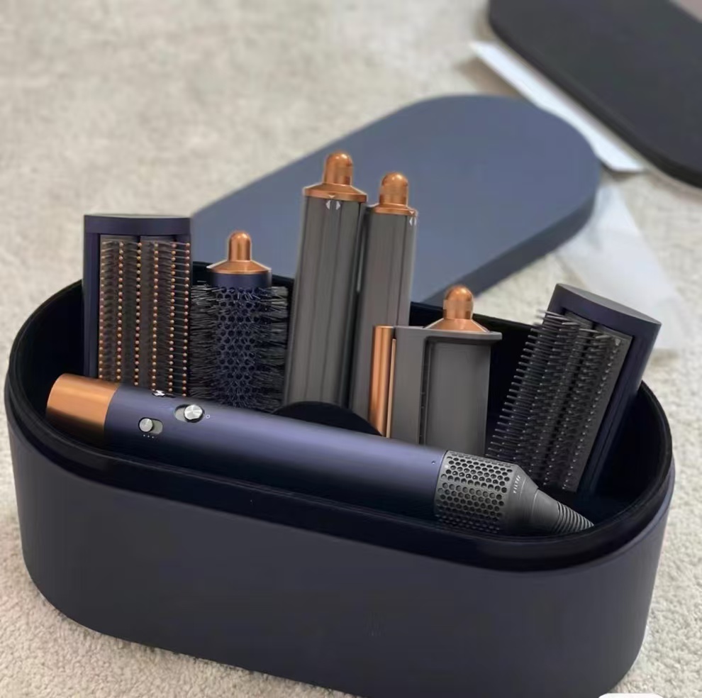 Curg Irons Multifunction Divider Warm Air Comb Anion Hairdryer Dryer Curler Hair Shaper Leather Box Home 6 Colors Unisex