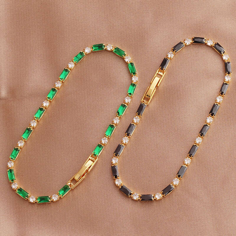 Fashion Tennis Rainbow Hot Jewelry New Bracelet For Women Girls Wedding Zircon Iced Out Charm Chain Ladies Party Fashion Jewelry