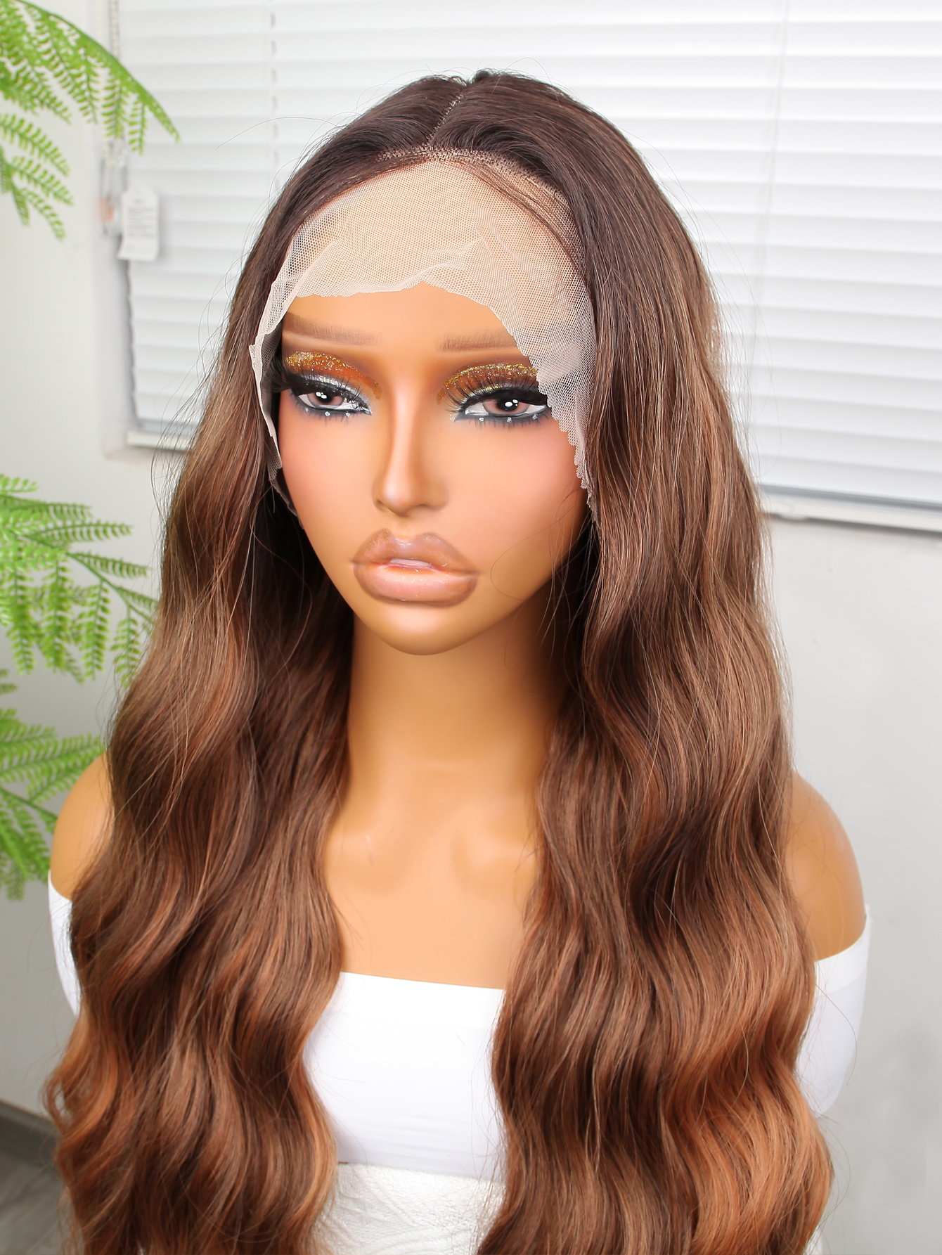 13x4.5 T Lace Deep Wave 180 Density Curly Wigs 28 Inch Silky Coloured Brazilian Water Wave Lace Front Wigs Pre Plucked Color Synthetic Frontal Wig For