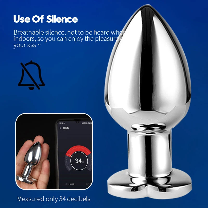 Heartshaped Vibrating Luminous Anal Plug App Control Metal Butt Remote Operation Of Mobile Phone Dildo Adult Sex Toys 241105