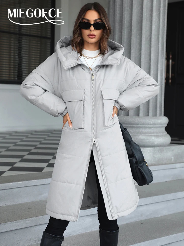 MIEGOFCE 2024 Spring Big Loose High Quality Womens Coat Long Sleeve Fashion Women Parka Sport Leisure Quilted Jacket C24689 241105