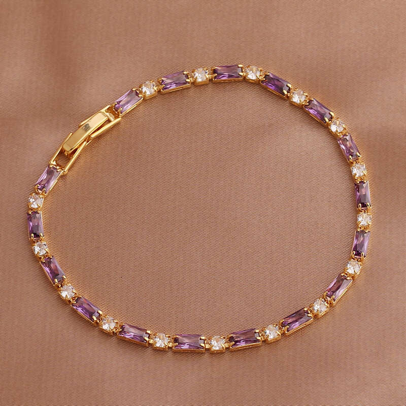Fashion Tennis Rainbow Hot Jewelry New Bracelet For Women Girls Wedding Zircon Iced Out Charm Chain Ladies Party Fashion Jewelry