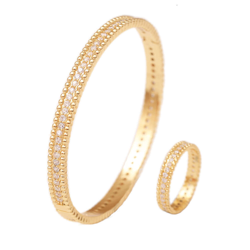 Women's Sparkg zircon star bracelet ring 2pcs sets high quality temperament fashion accessories